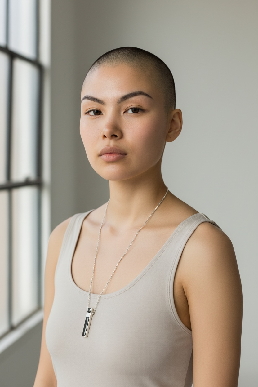 Linear Necklace - Rhodium - Onyx