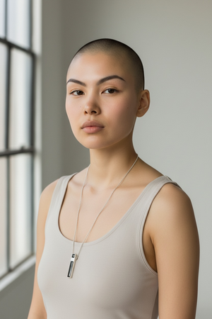 Linear Necklace - Rhodium - Onyx