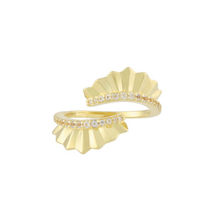 Folded Pleats Ring - Gold