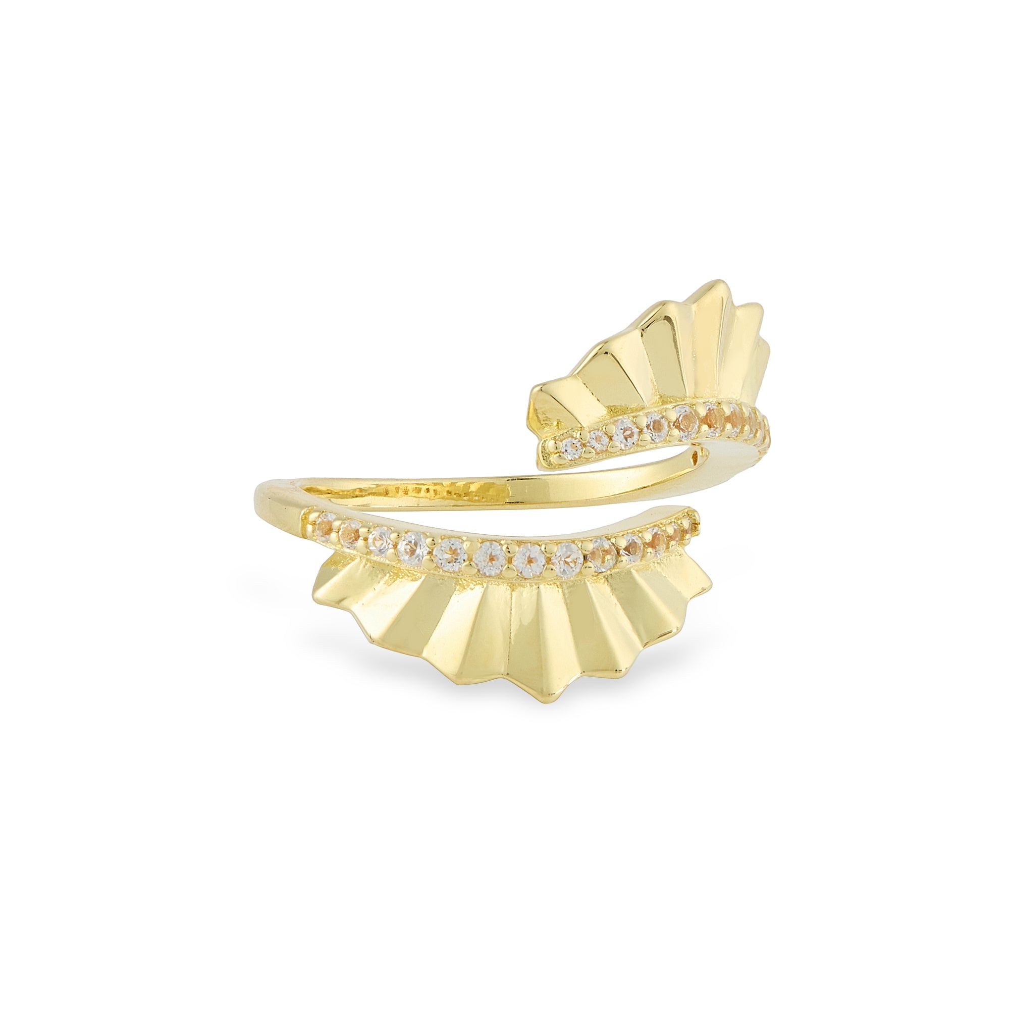 Folded Pleats Ring - Gold