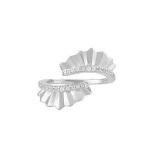 Folded Pleats Ring - Silver