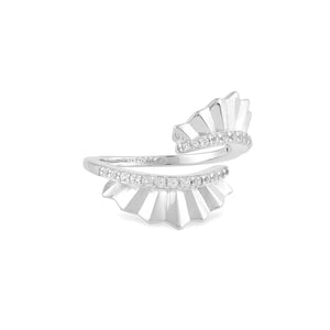 Folded Pleats Ring - Silver