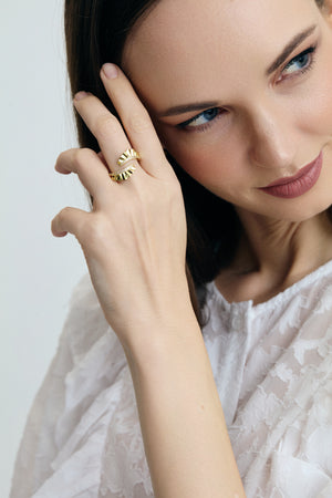 Folded Pleats Ring - Gold