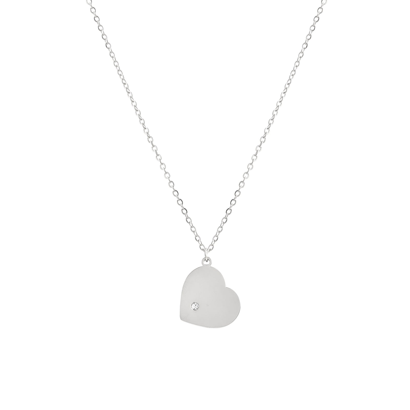 Heart Necklace - Rhodium