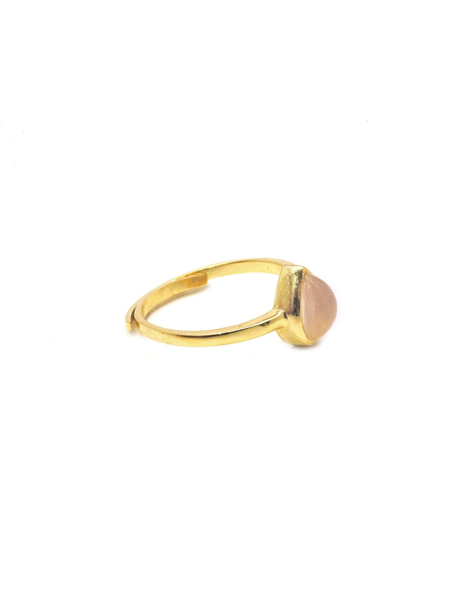 Dew Drop Ring - Gold - Rose Quartz