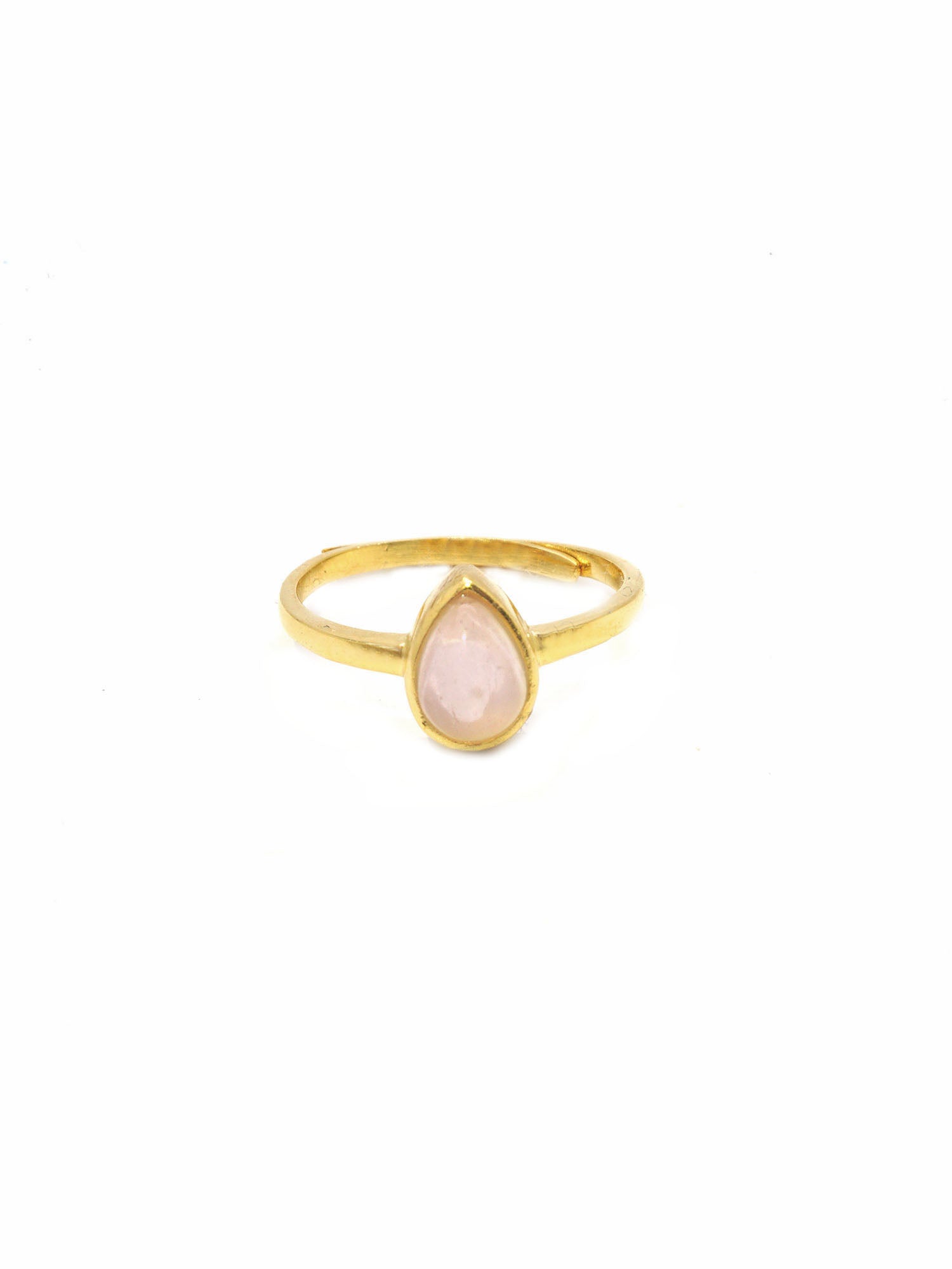 Dew Drop Ring - Gold - Rose Quartz