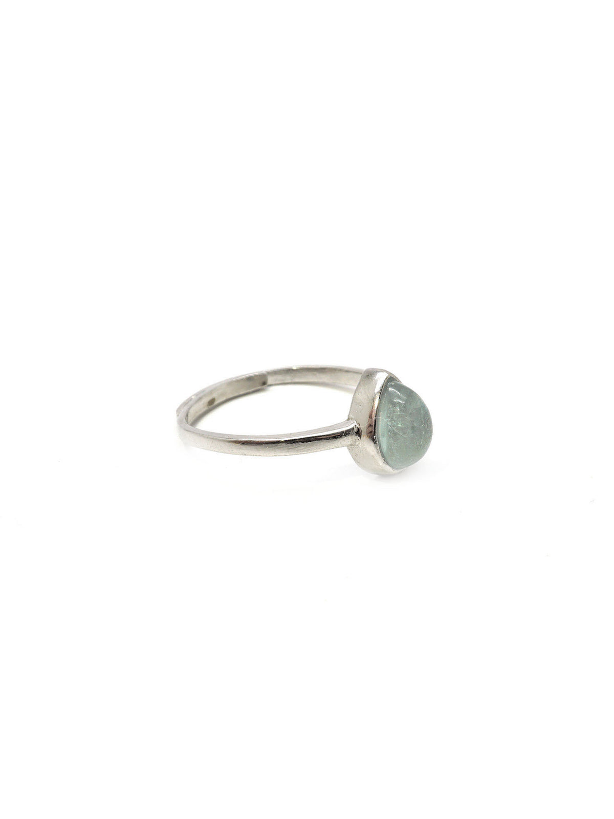 Dew Drop Ring - Rhodium - Aquamarine