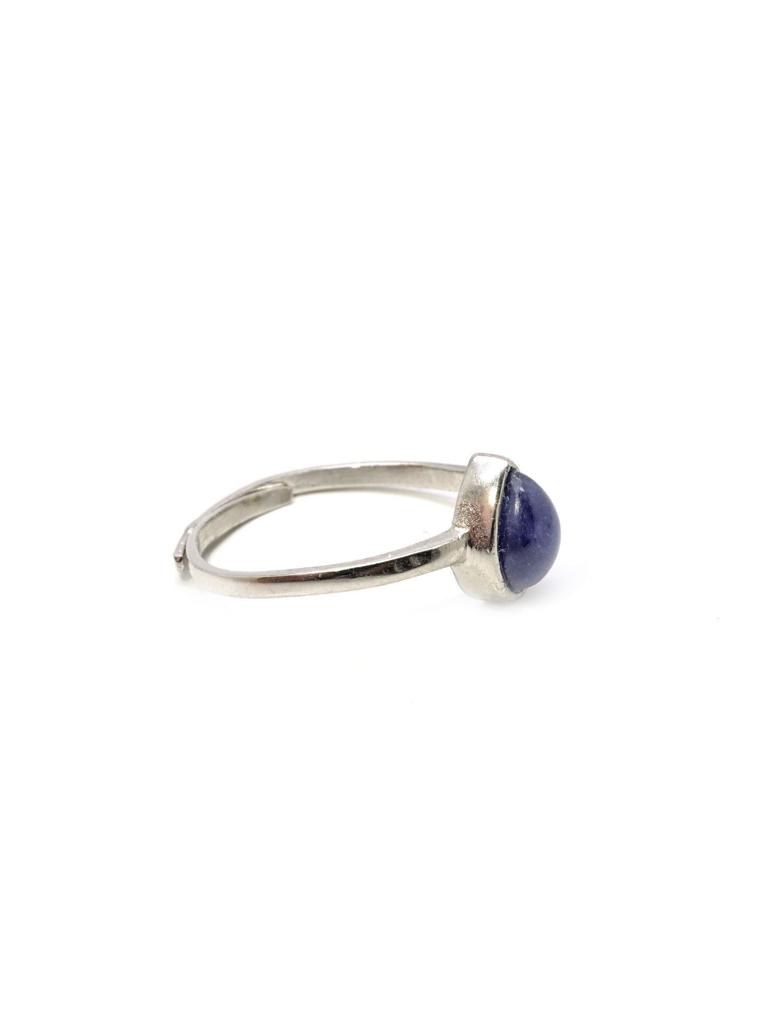 Dew Drop Ring - Rhodium - Blue Sapphire