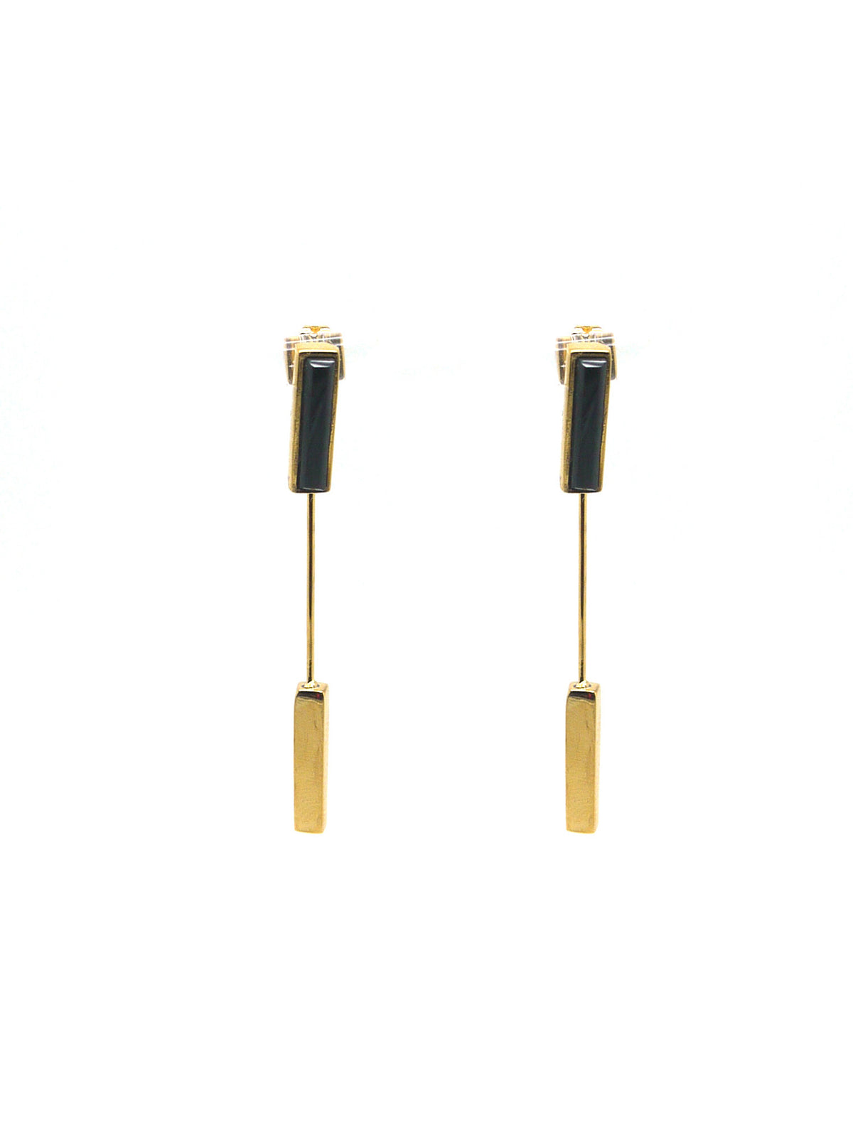 Linear Earrings - Gold - Onyx