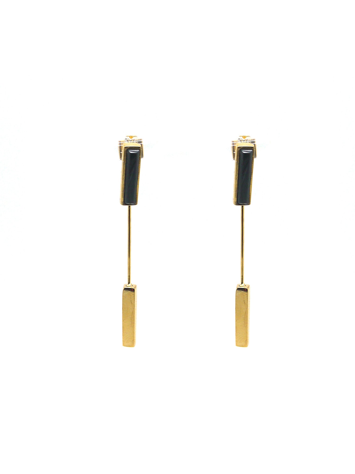 Linear Earrings - Gold - Onyx