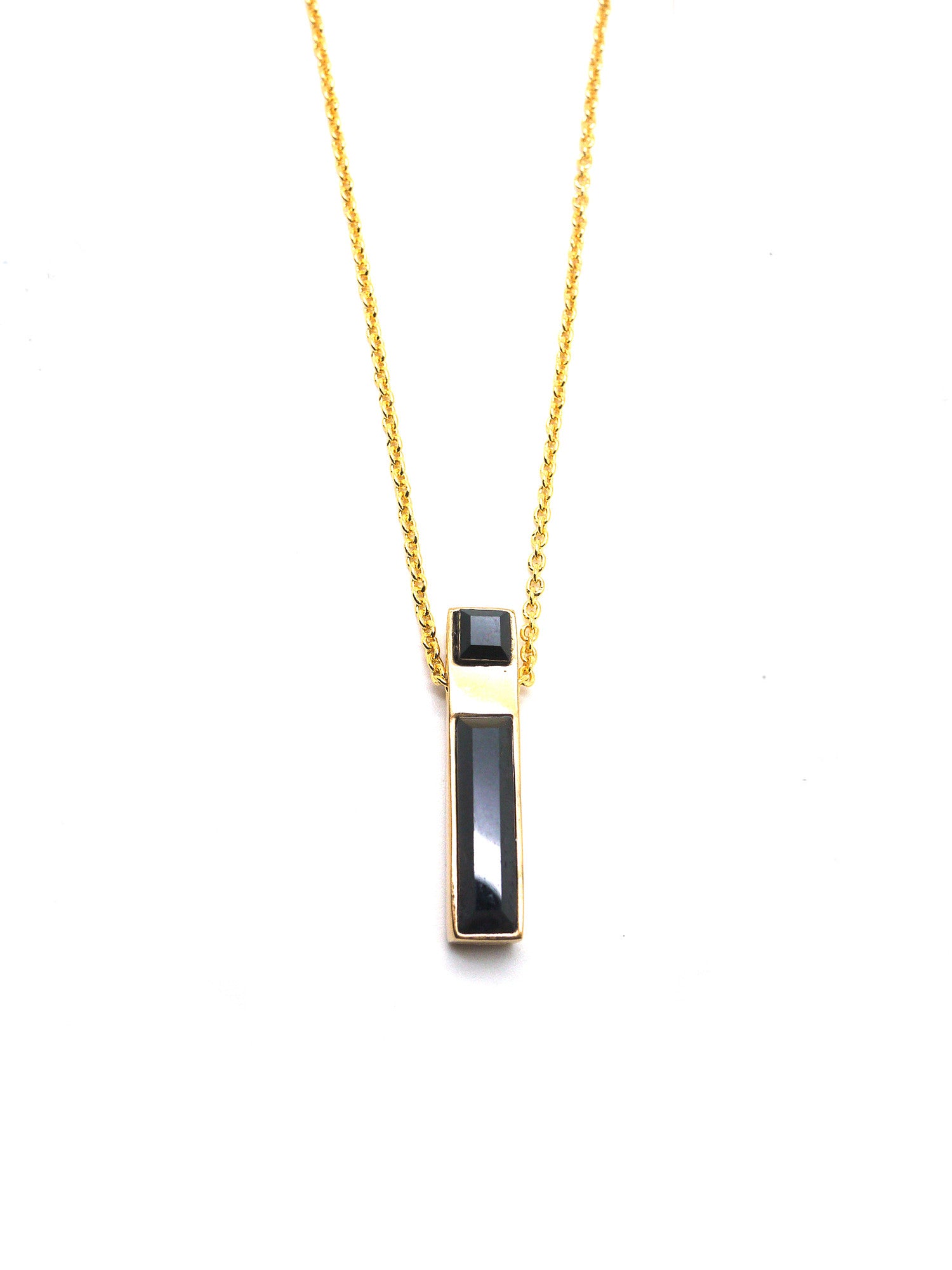 Linear Necklace - Gold - Onyx