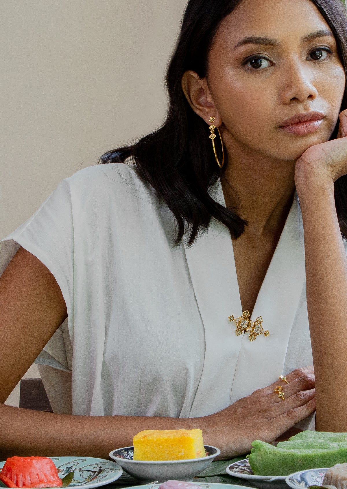 Reconceptions Two-Way Hoops - Gold - Green