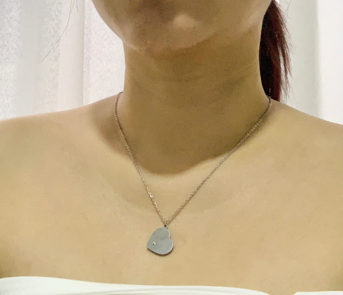 Heart Necklace - Rhodium
