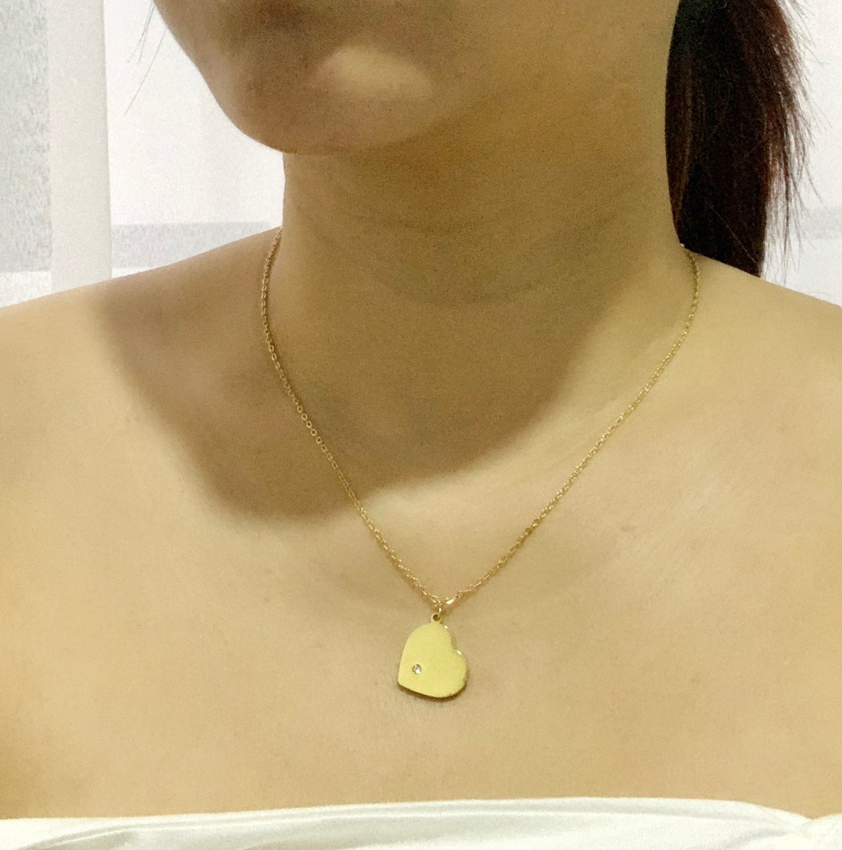 Gold necklace sale with a heart