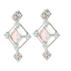 Reconceptions Two-Way Studs - Rhodium - Pink