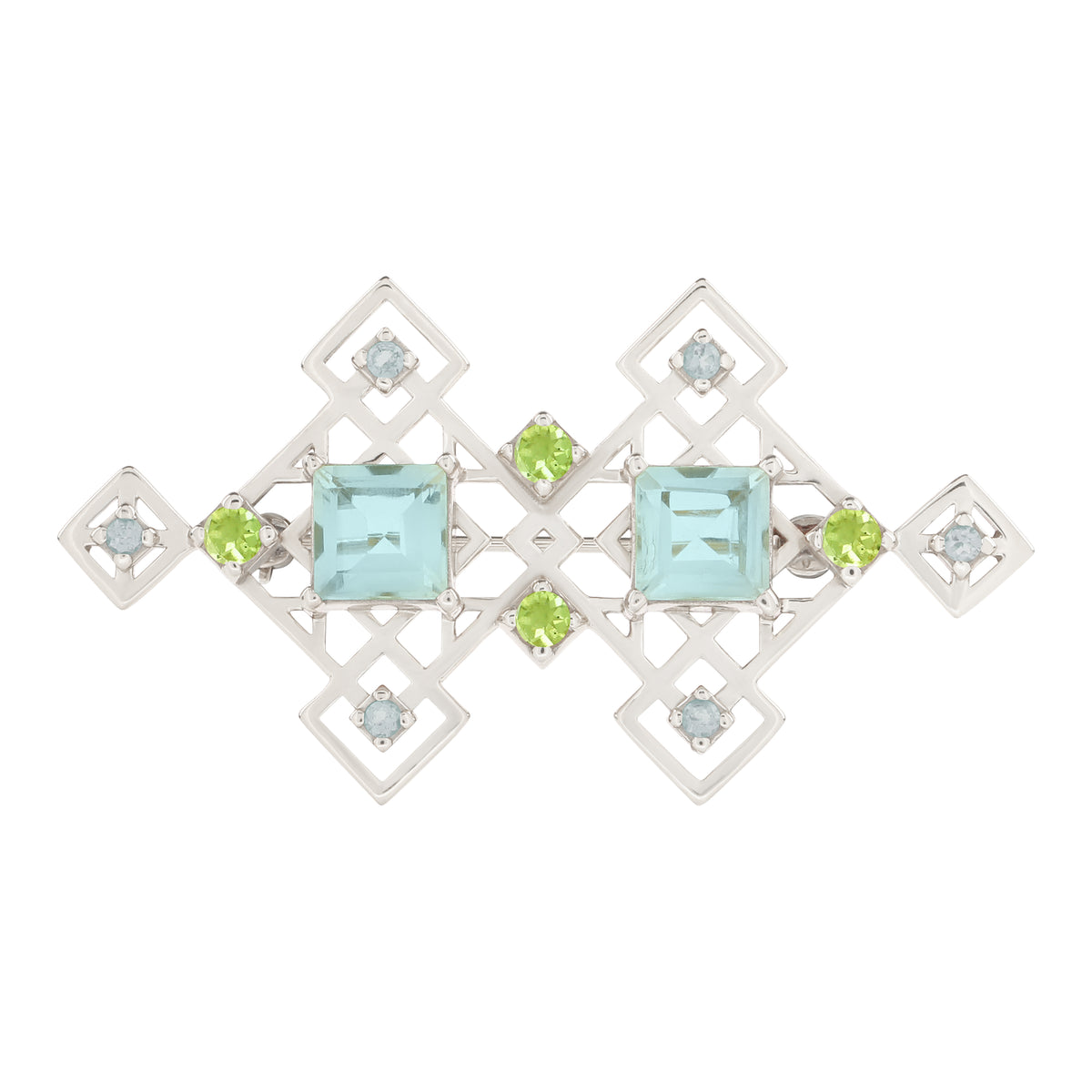 Reconceptions Brooch - Rhodium - Blue