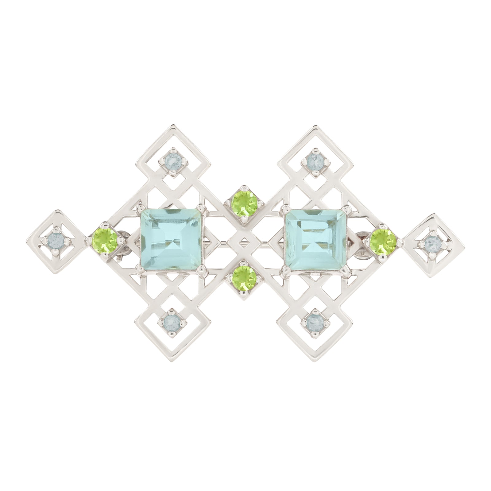 Reconceptions Brooch - Rhodium - Blue