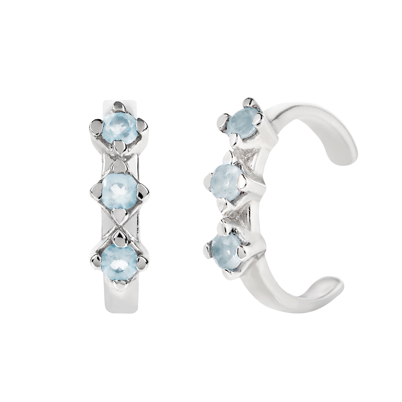 Reconceptions Ear Cuffs - Rhodium - Blue