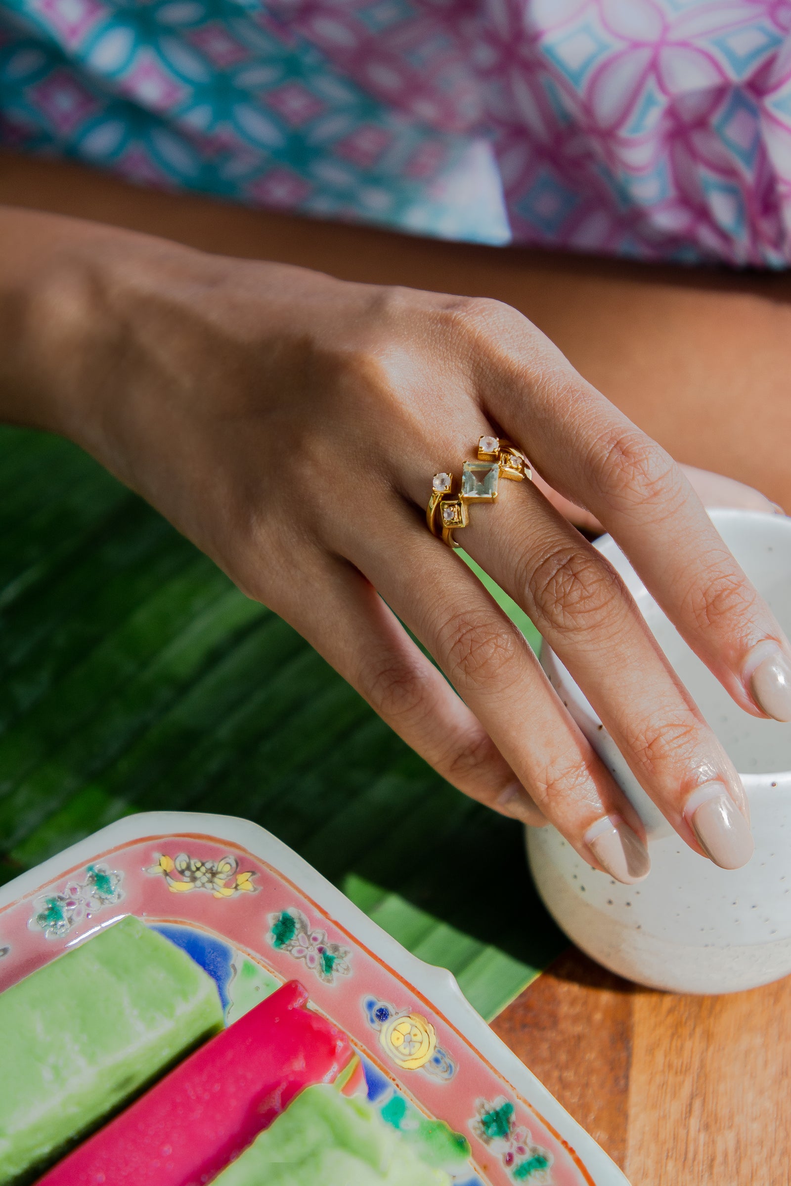 Reconceptions Stackable Ring - Gold - Green