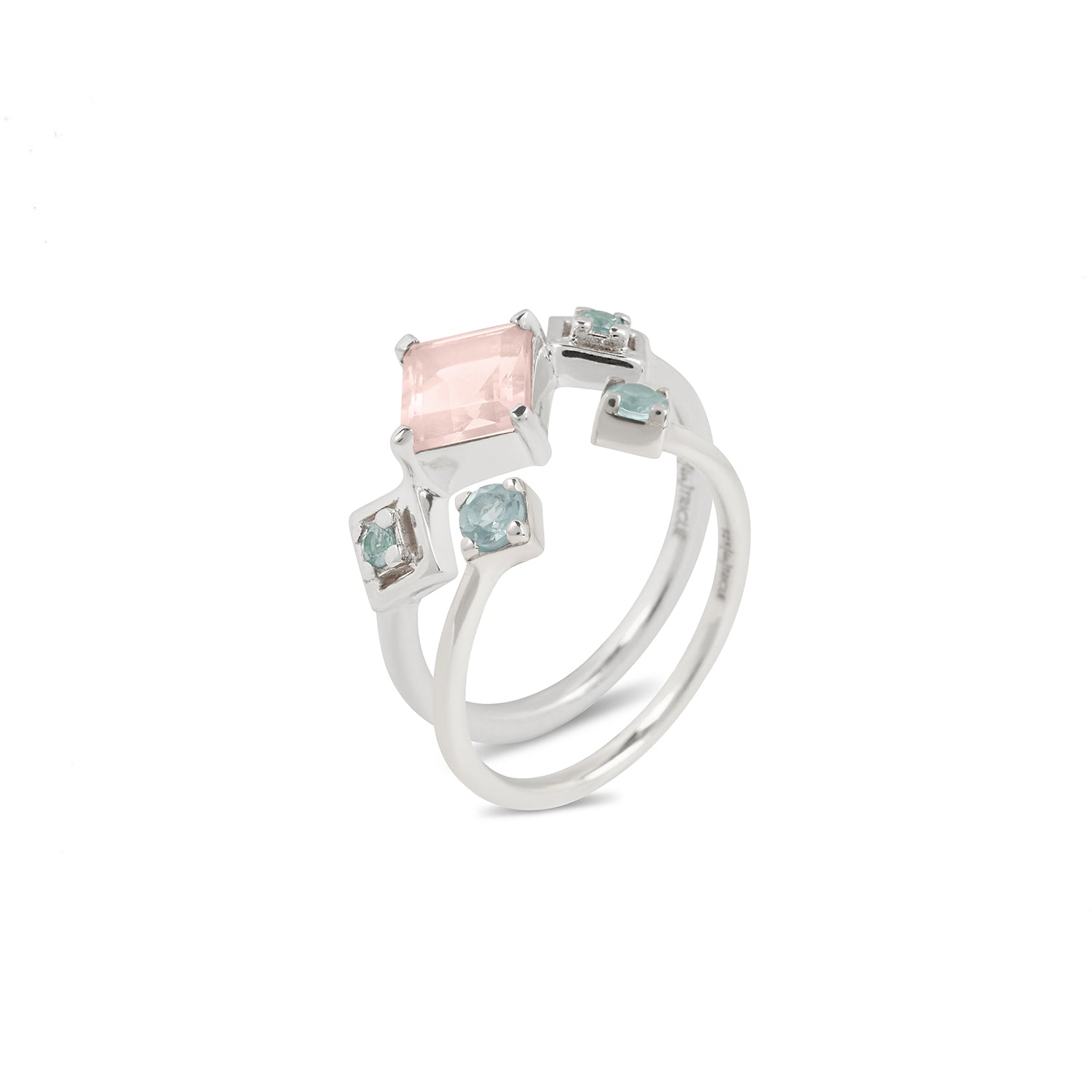 Reconceptions Stackable Ring - Rhodium - Pink