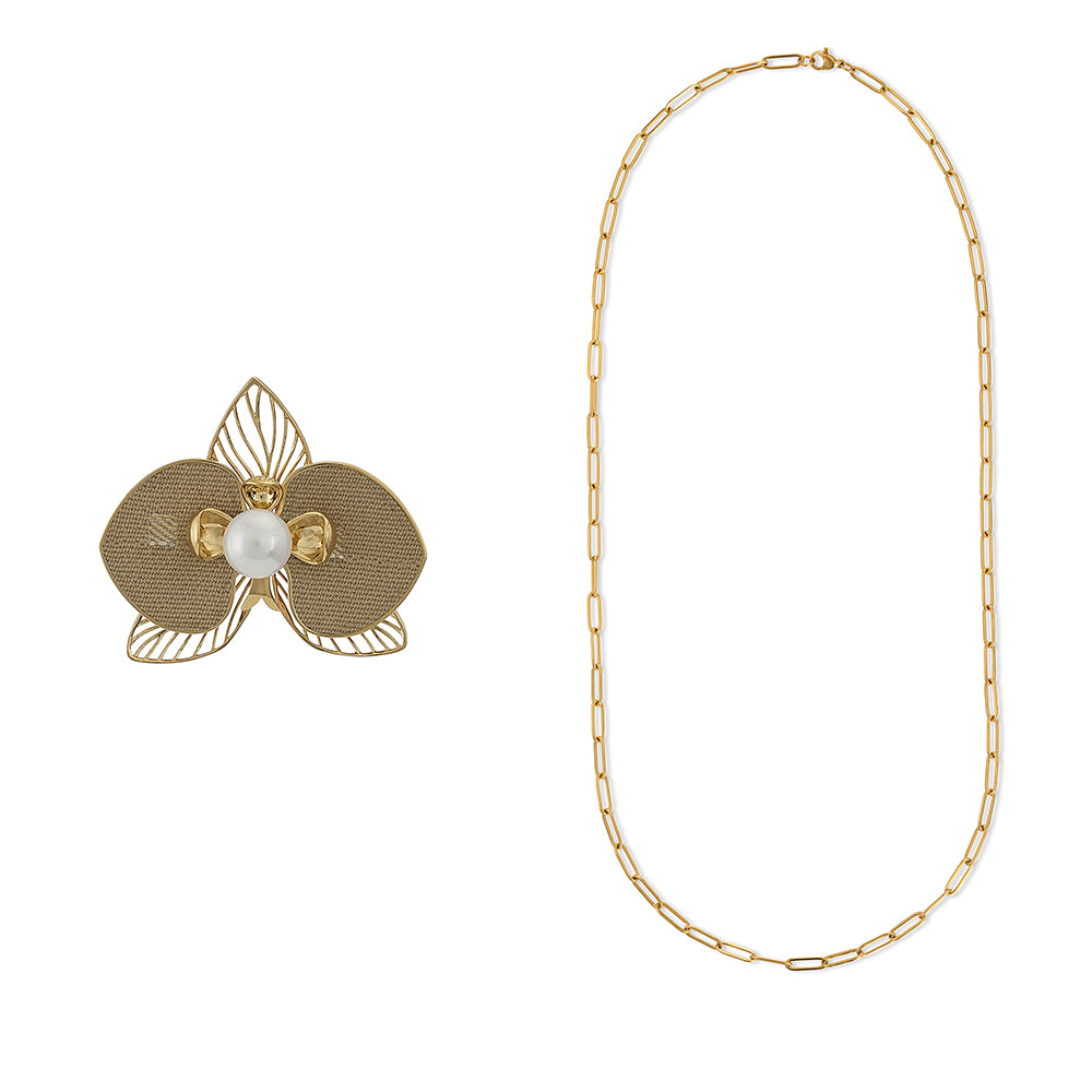 [IN]TRIGUE X SIA Bloom Brooch / Necklace Set - Gold