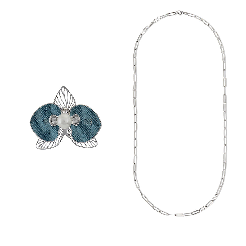 [IN]TRIGUE X SIA Bloom Brooch / Necklace Set - Rhodium