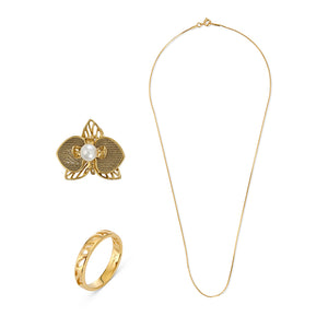 [IN]TRIGUE X SIA BLOOM NECKLACE / RING SET - GOLD