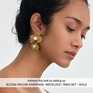 [IN]TRIGUE X SIA BLOOM EARRINGS / NECKLACE / RING SET -GOLD