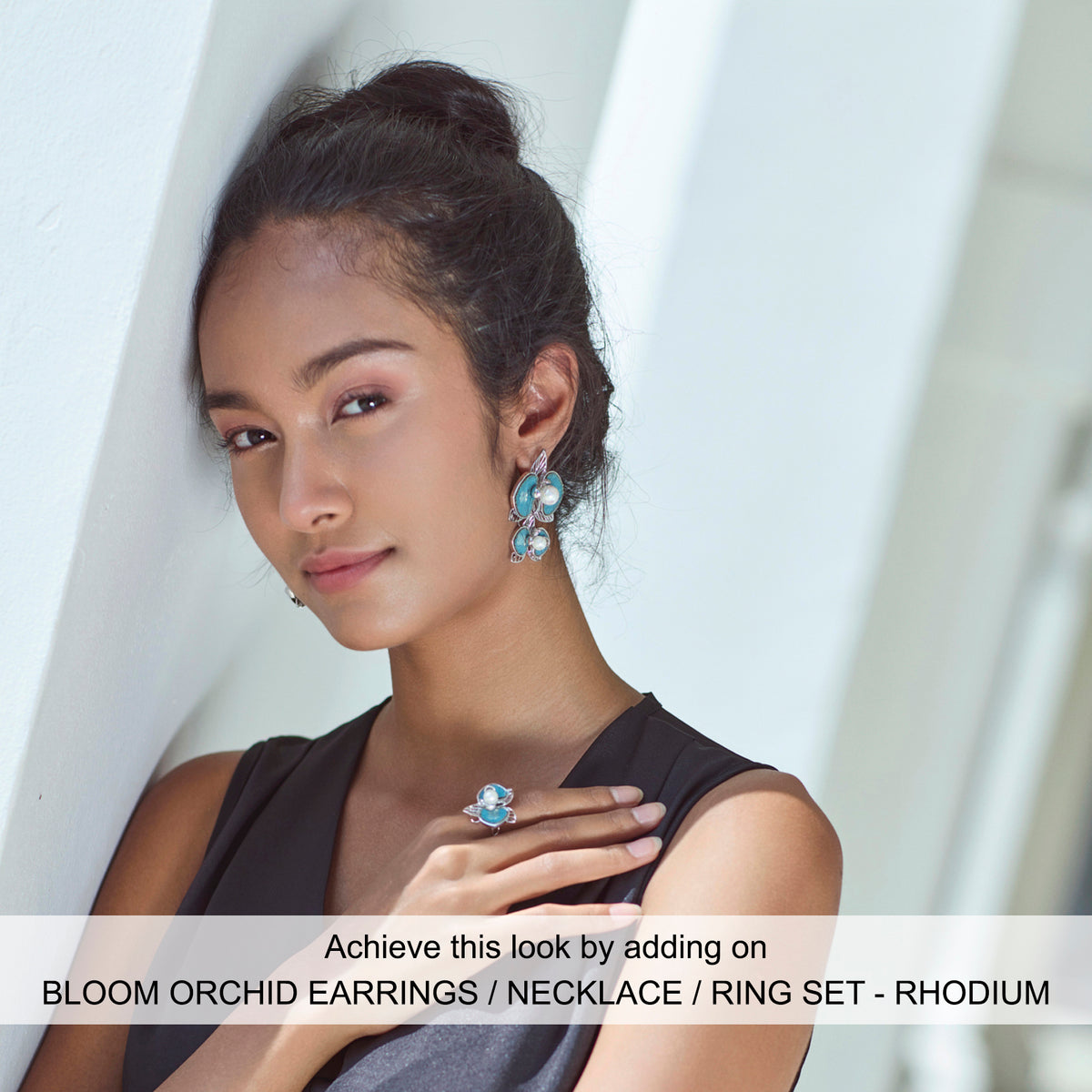 [IN]TRIGUE X SIA BLOOM STATEMENT EARRINGS - RHODIUM